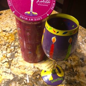 Lolita 40th Birthday wine glass